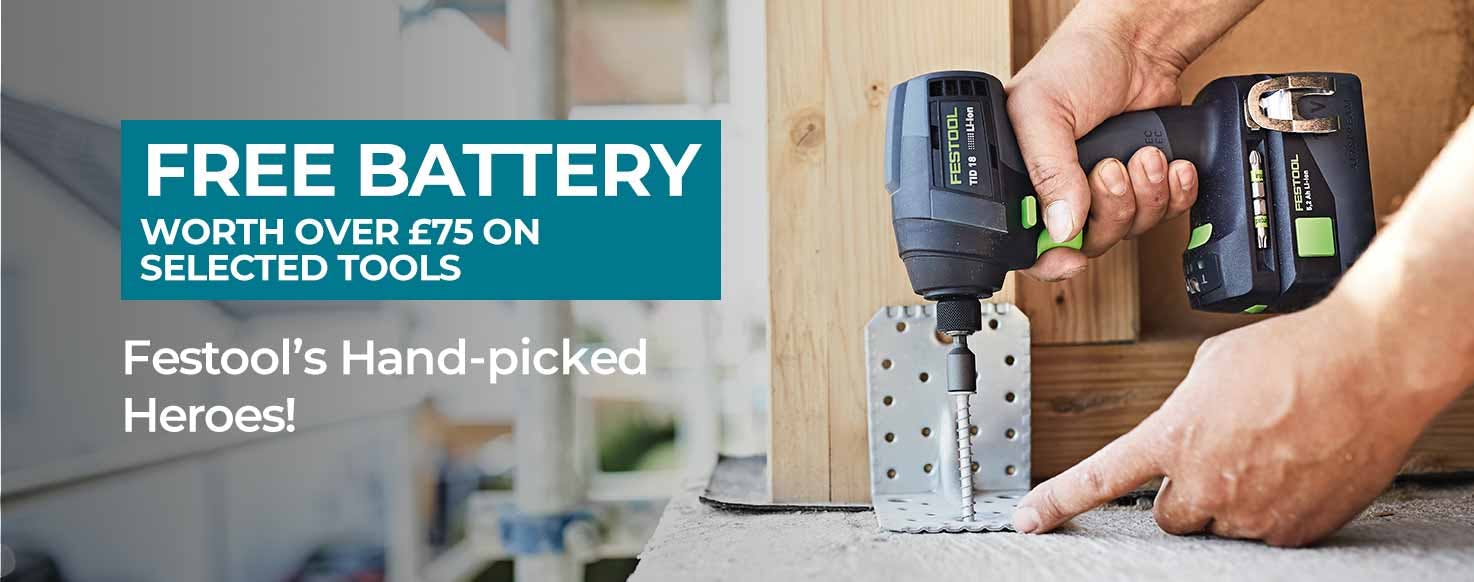 Free Battery with selected Festool 18V tools
