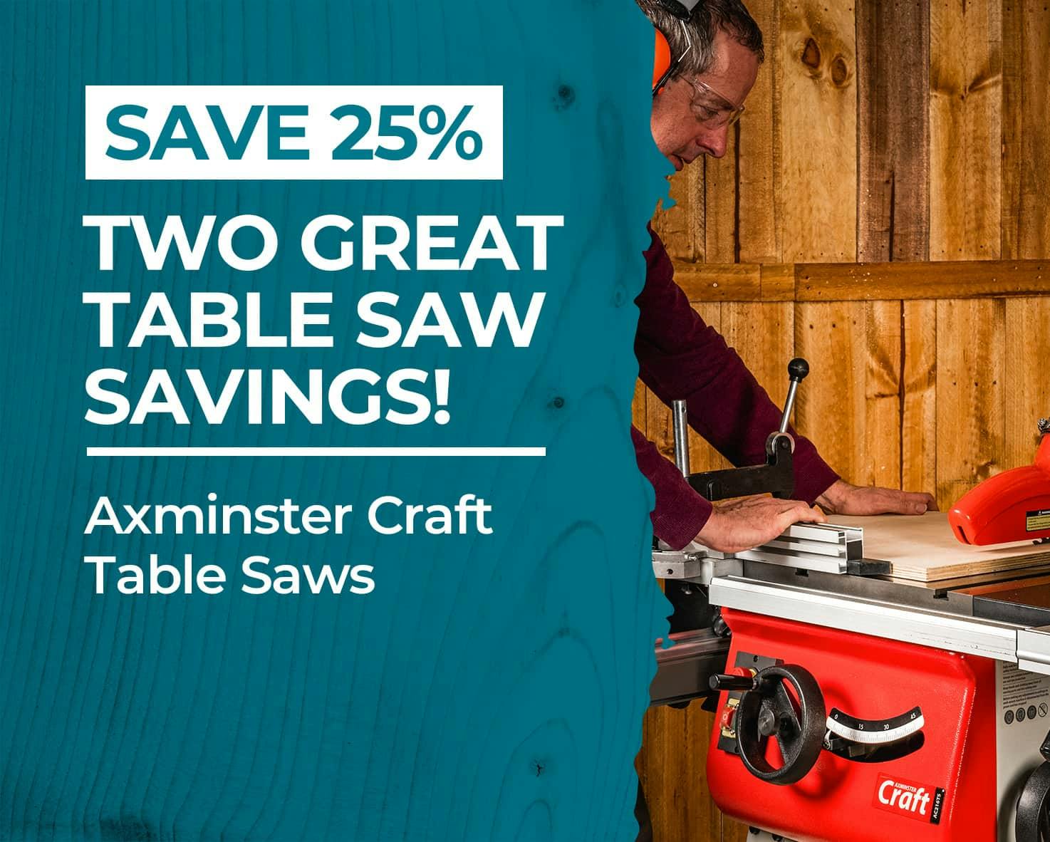Monthly Madness 25% Off Craft Table Saws