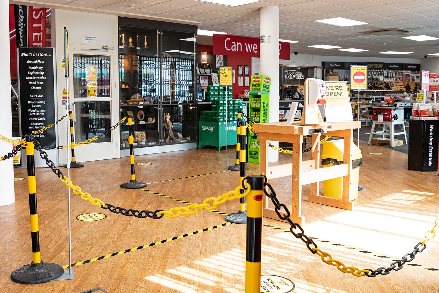 View from inside the store
